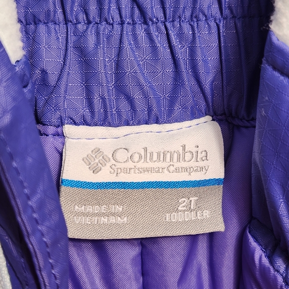 Columbia Sportwear Toddler Purple White Snow Suit Overalls, Size 2T.     G20 - Picture 5 of 14
